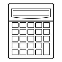 Calculator math device icon, outline style vector