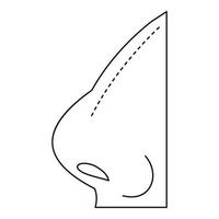 icono de rinoplastia, estilo de esquema vector