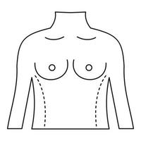 Torso marked with lines for correction icon vector