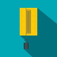 Dynamometer with weights icon, flat style vector