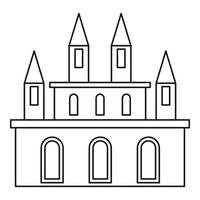 icono de castillo real, estilo de esquema vector