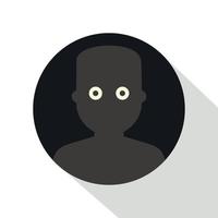 Frightened man in the darkness icon, flat style vector