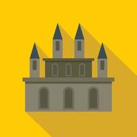 icono de castillo medieval, estilo plano vector