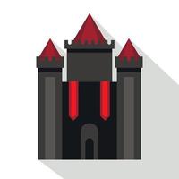 Ancient fort icon, flat style vector