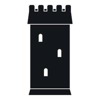 icono de la torre de la fortaleza, estilo simple vector