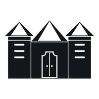 Wall and gate of the old fortress icon vector