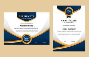 elegante conjunto de certificados de degradado vector