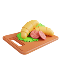 3d illustratie van croissant png