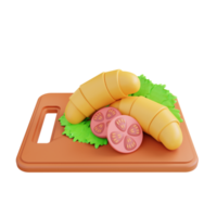 3d illustratie van croissant png