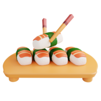 3d ilustración de delicioso sushi