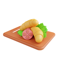 3d illustratie van croissant png