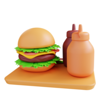 hamburguesa con queso ilustración 3d