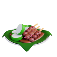 comida satay de ilustración 3d