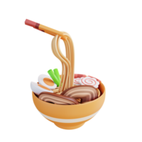 3D illustration ramen soup png