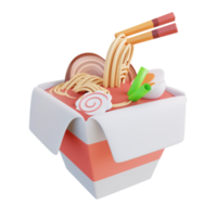 3D illustration of instant noodle