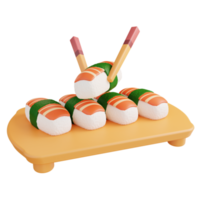 3D illustration of delicious sushi png