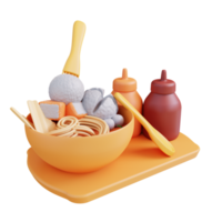 comida de albóndigas de ilustración 3d png