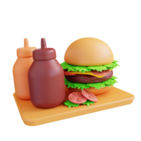 hambúrguer de queijo de ilustração 3d png