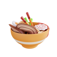 3D illustration ramen soup png