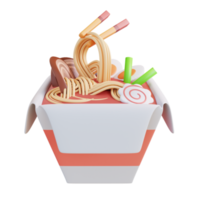 Ilustración 3d de fideos instantáneos png