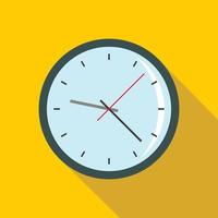 Round analog clock face icon, flat style vector