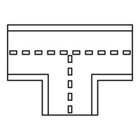 icono de intersección de carreteras, estilo de esquema vector