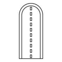 Road section icon, outline style vector