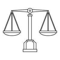 Scale icon, outline style vector