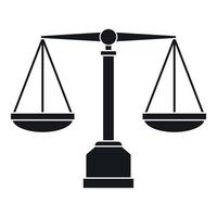 Justice scale icon, simple style vector