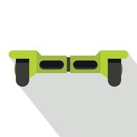 icono de hoverboard verde, estilo plano vector