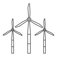 Windmills for electric energy production icon vector