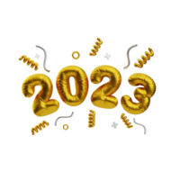 happy new year 2023 illustration 3d png