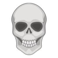 Skull icon, cartoon style vector