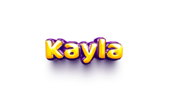 names of girls English helium balloon shiny celebration sticker 3d inflated Kayla png