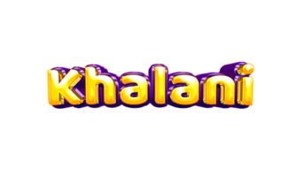 filles nom autocollant coloré fête ballon anniversaire hélium air brillant jaune violet découpe khalani png