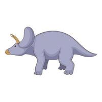 Triceratops icon, cartoon style vector