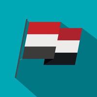 Egyptian wavy flag icon, flat style vector