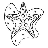 Sea star icon, outline style vector