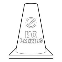 No parking cone icon, isometric 3d style vector