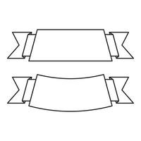 icono de dos cintas, estilo de esquema vector