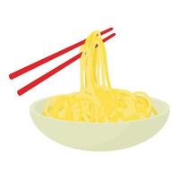 Chopsticks icon, cartoon style vector