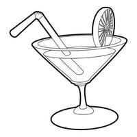 Cocktail icon, outline style vector