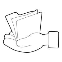 Hand holding file folder icon, isometric 3d style vector