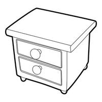 Nightstand icon, isometric 3d style vector