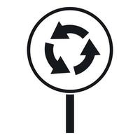 Circular motion road sign icon, simple style vector