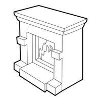 Fireplace icon, isometric 3d style vector