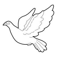 Dove icon, outline style vector