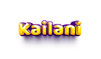 names of girls English helium balloon shiny celebration sticker 3d inflated Kailani png