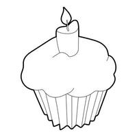 Muffin icon, outline style vector