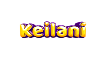 girls name sticker colorful party balloon birthday helium air shiny yellow purple cutout Keilani png